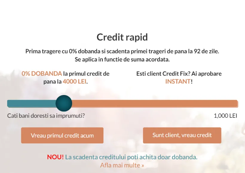 CreditFix formular aplicare online